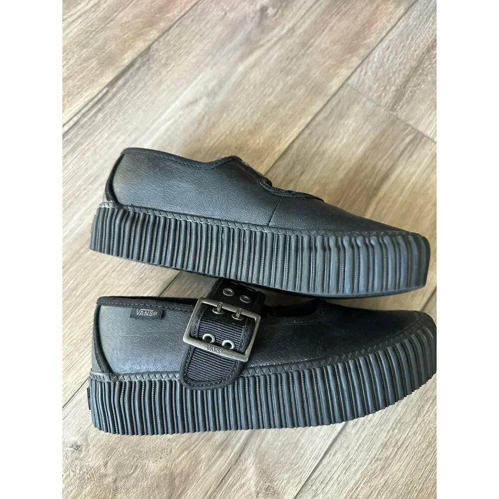 Vans Mary Jane Creeper Black Grunge Core Shoes size 5.5 - Picture 3 of 11